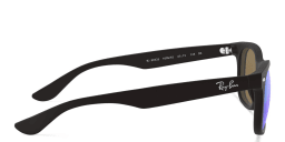 Shop Ray-Ban Junior Kids New Wayfarer Square Sunglasses in Black online.