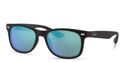 Shop Ray-Ban Junior Kids New Wayfarer Square Sunglasses in Semi-Matte Black online.