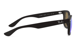 Shop Ray-Ban Junior Kids New Wayfarer Square Sunglasses in Semi-Matte Black online.