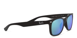 Shop Ray-Ban Junior Kids New Wayfarer Square Sunglasses in Semi-Matte Black online.