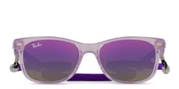 Shop Ray-Ban Junior New Wayfarer Kids Square Sunglasses in Opal Purple/Violet Gradient online.