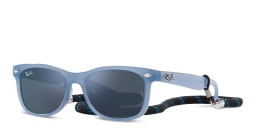 Shop Ray-Ban Junior New Wayfarer Kids Square Sunglasses in Opal Blue online.