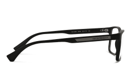 Shop Emporio Armani Rectangle Eyeglasses in Rubber Black online.