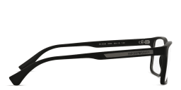 Shop Emporio Armani Wide Rectangle Eyeglasses in Rubber Black online.