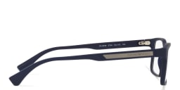 Shop Emporio Armani Wide Rectangle Eyeglasses in Dark Blue Rubber online.